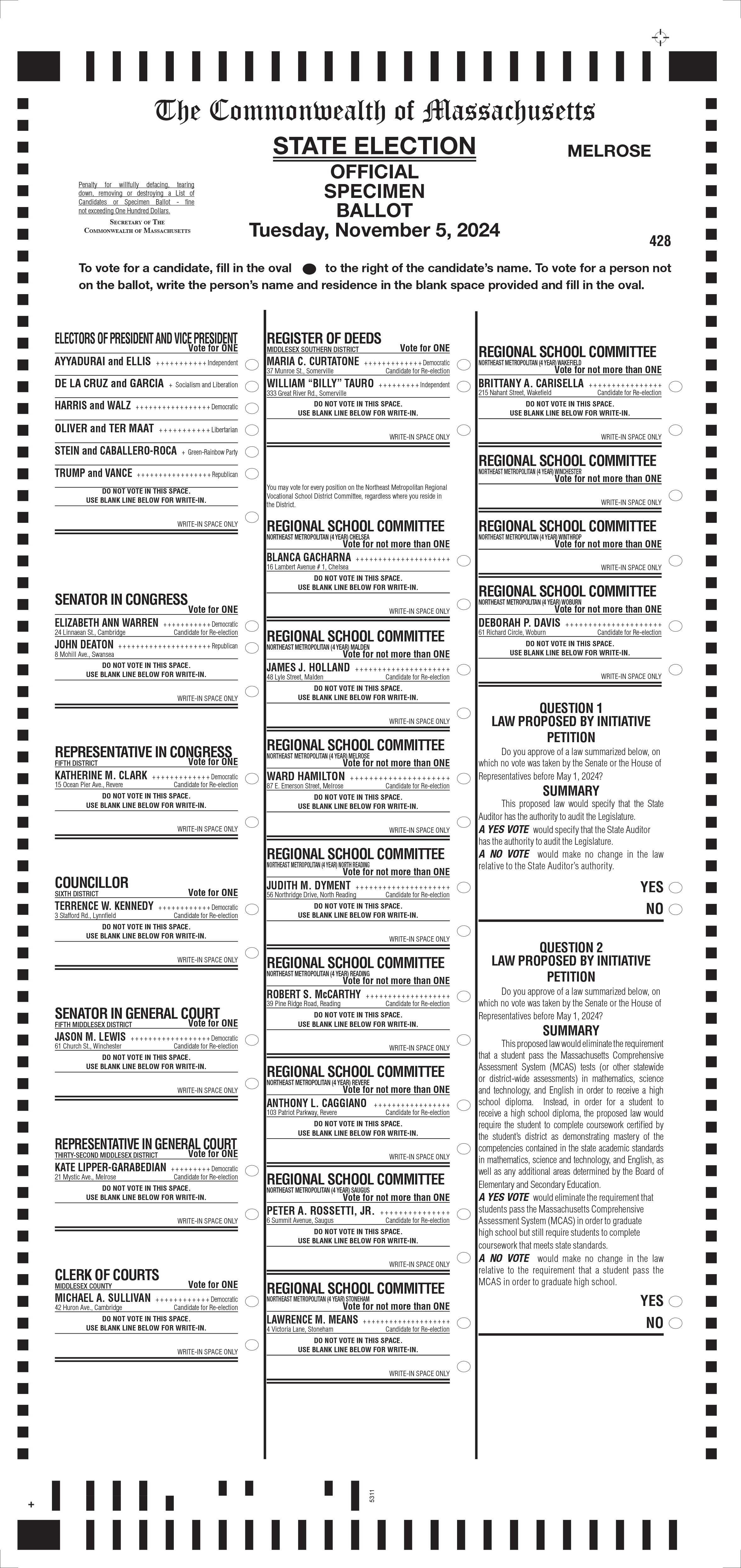 sample ballot